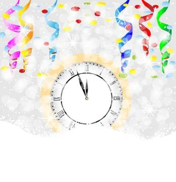 Clock on to snow Stock Illustration