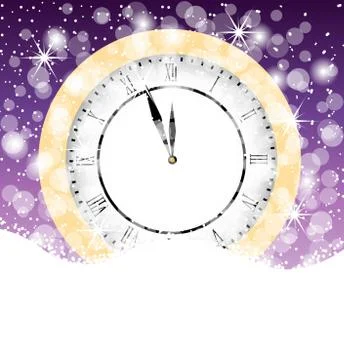 Clock on to snow Stock Illustration