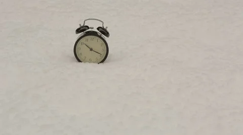 Clock in a snow, space for backgrounds Stock Footage 60641986