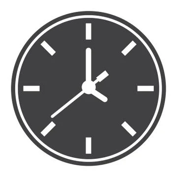 Clock solid icon, time and website button 스톡 일러스트