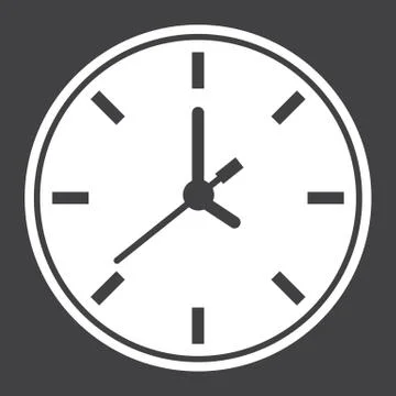 Clock solid icon, time and website button Illustrazione stock