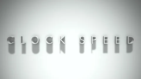 Clock speed 3D title animation with shadows on a white background Stock Footage 297016498