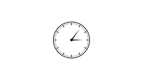 Clock spinning, analog watch icon animation isolated on white background 스톡 동영상 334130886