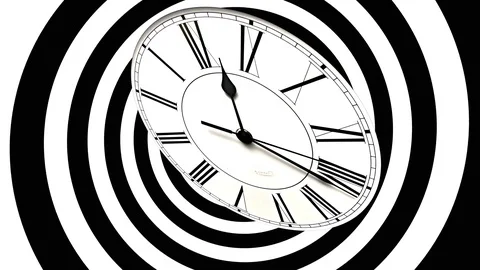 Clock Spinning Hypnotic Swirl Psychedelic Stock Footage