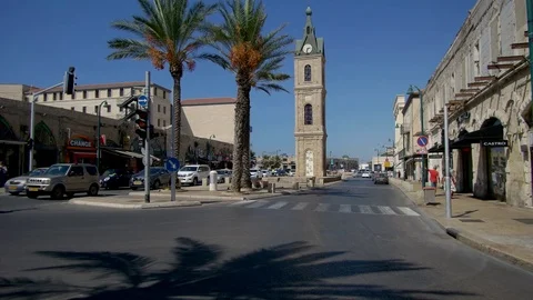 Clock square in jaffa Stock Footage 94920328