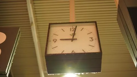 Clock at the station Stock Photos