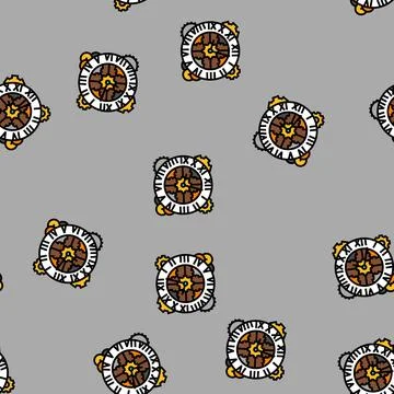 Clock steampunk vintage vector seamless pattern 库存插图