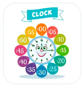 Clock sticker game for children Stock Illustration