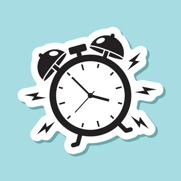 Clock sticker icon in flat style. Round watch vector illustration on isolat.. Stock Illustration