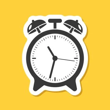 Clock sticker icon in flat style. Round watch vector illustration on isolat.. Stock Illustration