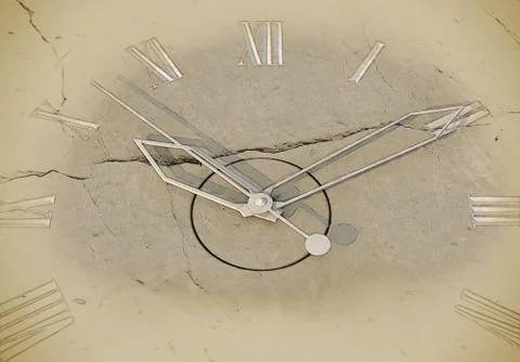 Clock On Stone Stock Illustration