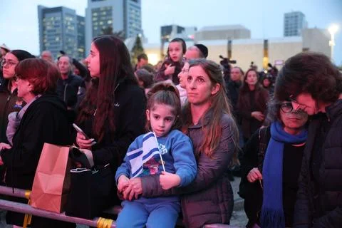 Clock Stopping Ceremony at Hostage Square in Tel Aviv, Israel - 27 Jan 2026 Stock Photos