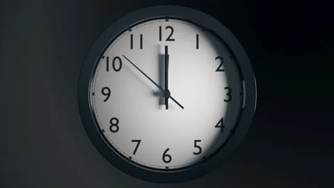 Clock strikes 12 o'clock with alpha channel Video stock 161377739