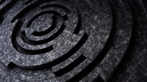 Clock-style granite or stone rings pattern looping 3D animation Stock Footage 198819437