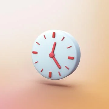 Clock - stylized 3d CGI icon object Stock Illustration