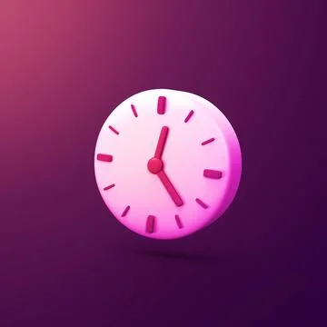 Clock - stylized 3d CGI icon object, Not gen Ai Stock Illustration