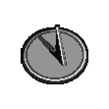 Clock sundial pixel art vector illustration Stock Illustration