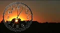 Clock With Sunset Time Lapse 02 HD Footage