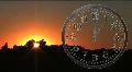 Clock With Sunset Time Lapse 03 HD Footage