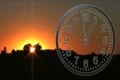 Clock With Sunset Time Lapse 03 Footage