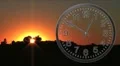 Clock With Sunset Time Lapse 03 HD Footage