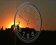Clock With Sunset Time Lapse SD Footage