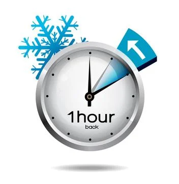 Clock switch to winter time Clock switch to winter time. Vector illustrati... Stock Photos