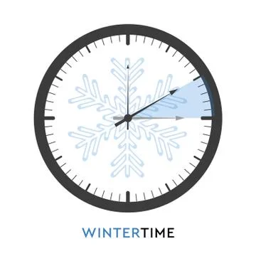 Clock switch to winter time 스톡 일러스트