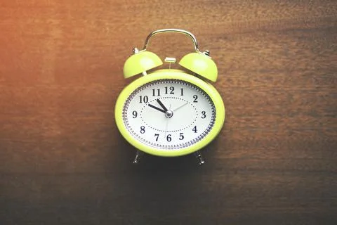 Clock on table Foto stock