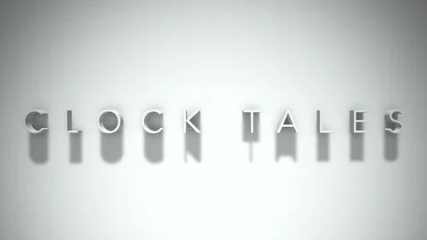 Clock tales 3D title animation with shadows on a white background Stock Footage 297381214