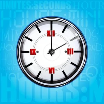 Clock with texture background Illustrazione stock