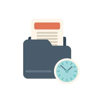 Clock ticking showing time limit approaching for submitting documents in fo.. Stock Illustration