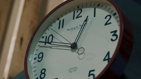 Clock Ticking in Slow Motion Stock Footage