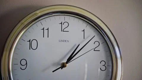 Clock Ticking on Wall Stock Footage 196741207