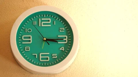 The clock is ticking on wall, in house Chiangmai Thailand. Stock Footage 258871053