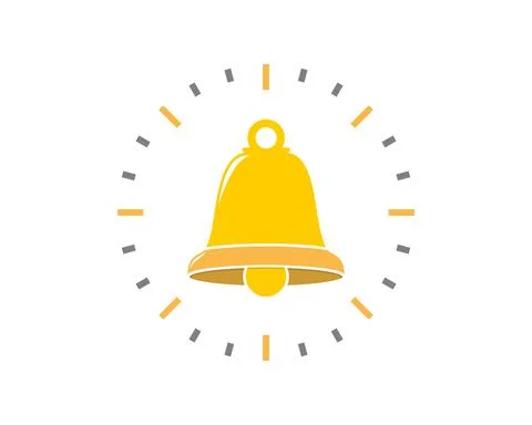 Clock time with alarm bell in the middle Stock Illustration