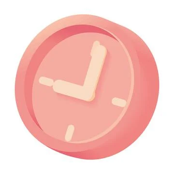 Clock time app, 3d icon Illustrazione stock