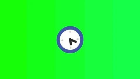 Clock Time Blue Icon Green Screen Schedule Project Promotion Stock Footage 345640979