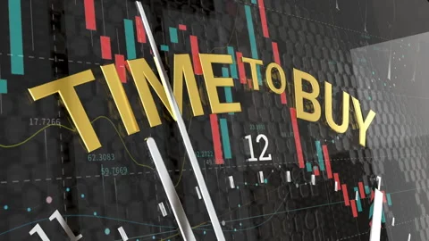 Clock. Time to buy text. Stock market, business. Vídeos de archivo 318413398