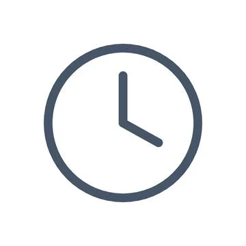 Clock Time Color Line Icon Editable Stroke Vector Symbol Stock Illustration