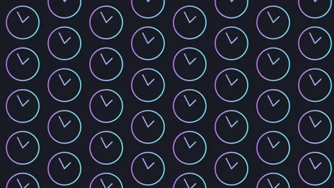 Clock Time Dark Blue Animated Loop Background 4K Stock Footage 211531443