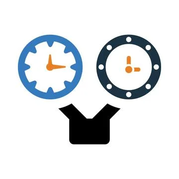 Clock, time , foreign time, double clock icon Stock Illustration