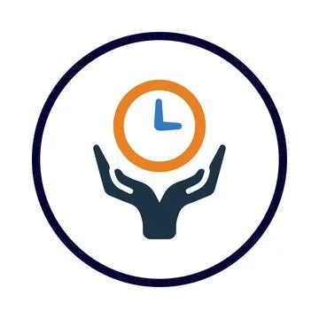 Clock, time, hand, clock on hand icon Stock Illustration