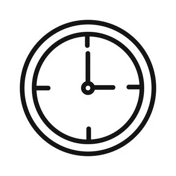 Clock time icon black and white vector sign イラスト素材