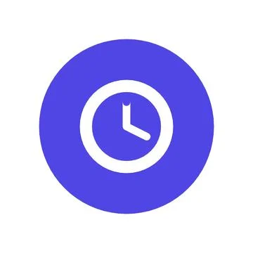 Clock Time Icon Color Circle Button Business Finance Symbol Vector Stock Illustration