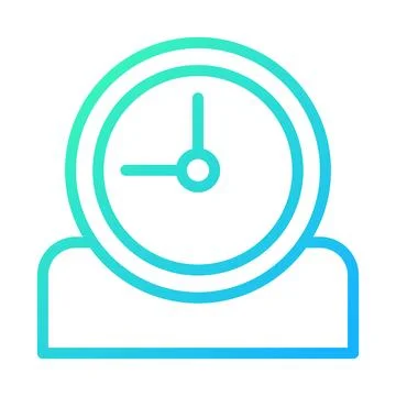 Clock Time Icon Gradient Blue Green Design Element Stock Illustration