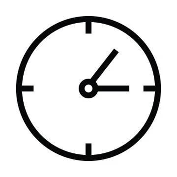 Clock time icon with outline style Stock Illustration