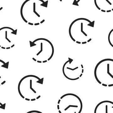 Clock time icon seamless pattern background. Business concept vector illustra Stock Illustration