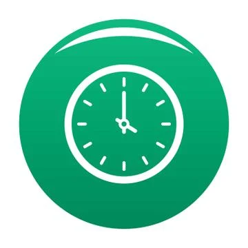 Clock time icon vector green 스톡 일러스트