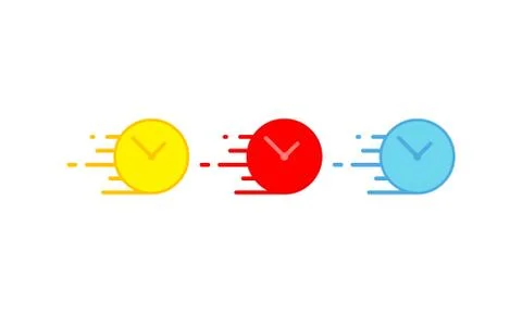 Clock time icons set in modern colour design concept on isolated white backgr Stock Illustration